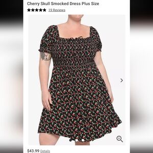Hot Topic Cute Cherry Skull Smocked Dress Size 0X in Junior NWT